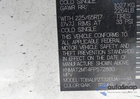 2015 Nissan Rogue S from USA, damaged, VIN KNMAT2MT4FP572880